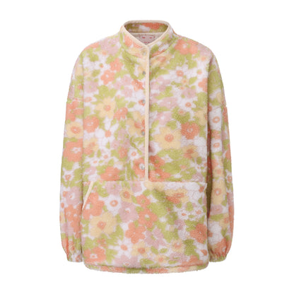 FLORAL PRINT OVERSIZED POLAR FLEECE SWEATSHIRT AND PANTS