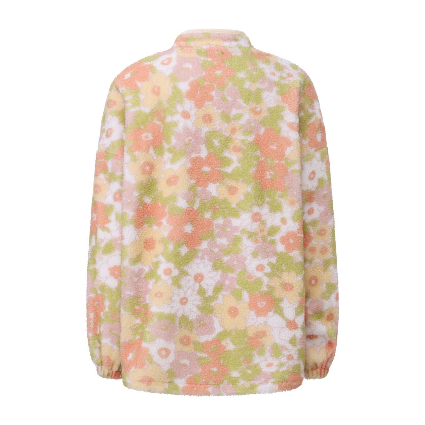 FLORAL PRINT OVERSIZED POLAR FLEECE SWEATSHIRT AND PANTS