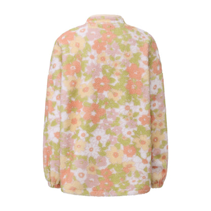 FLORAL PRINT OVERSIZED POLAR FLEECE SWEATSHIRT AND PANTS