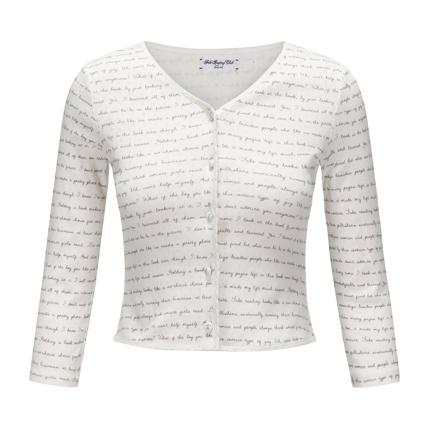 DIARY PRINT DIARY CARDIGAN