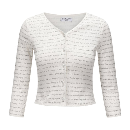 DIARY PRINT DIARY CARDIGAN