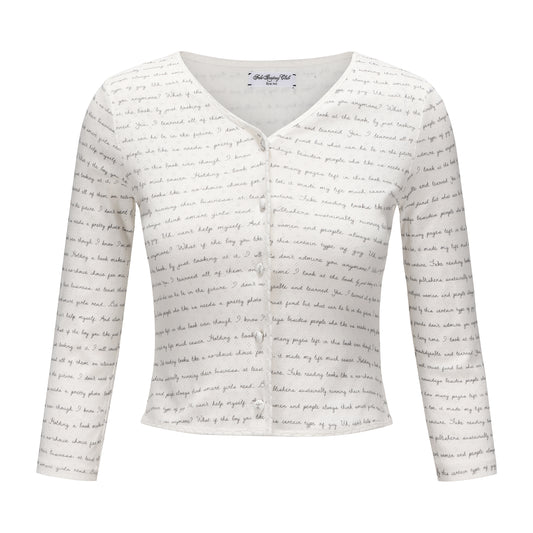 DIARY PRINT DIARY CARDIGAN