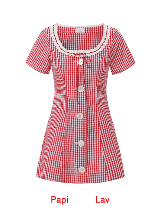 Red Gingham Willow Dress
