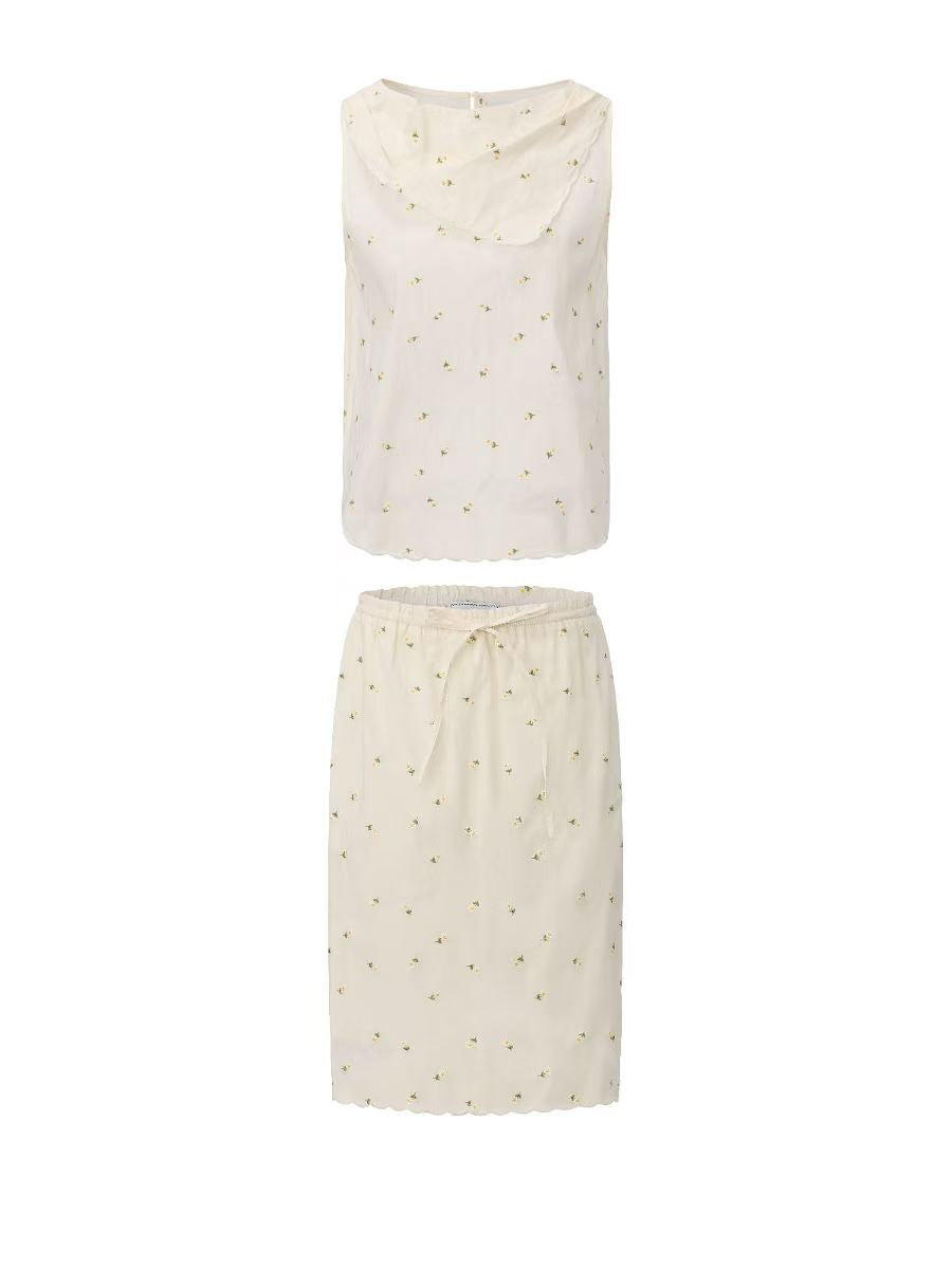 DAISY EMBROIDERY WIND CHIME SKIRT SET