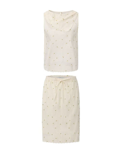DAISY EMBROIDERY WIND CHIME SKIRT SET