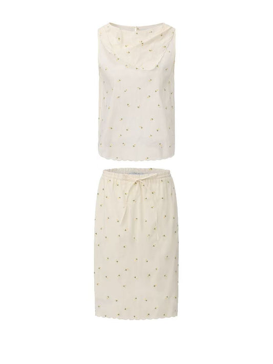 DAISY EMBROIDERY WIND CHIME SKIRT SET