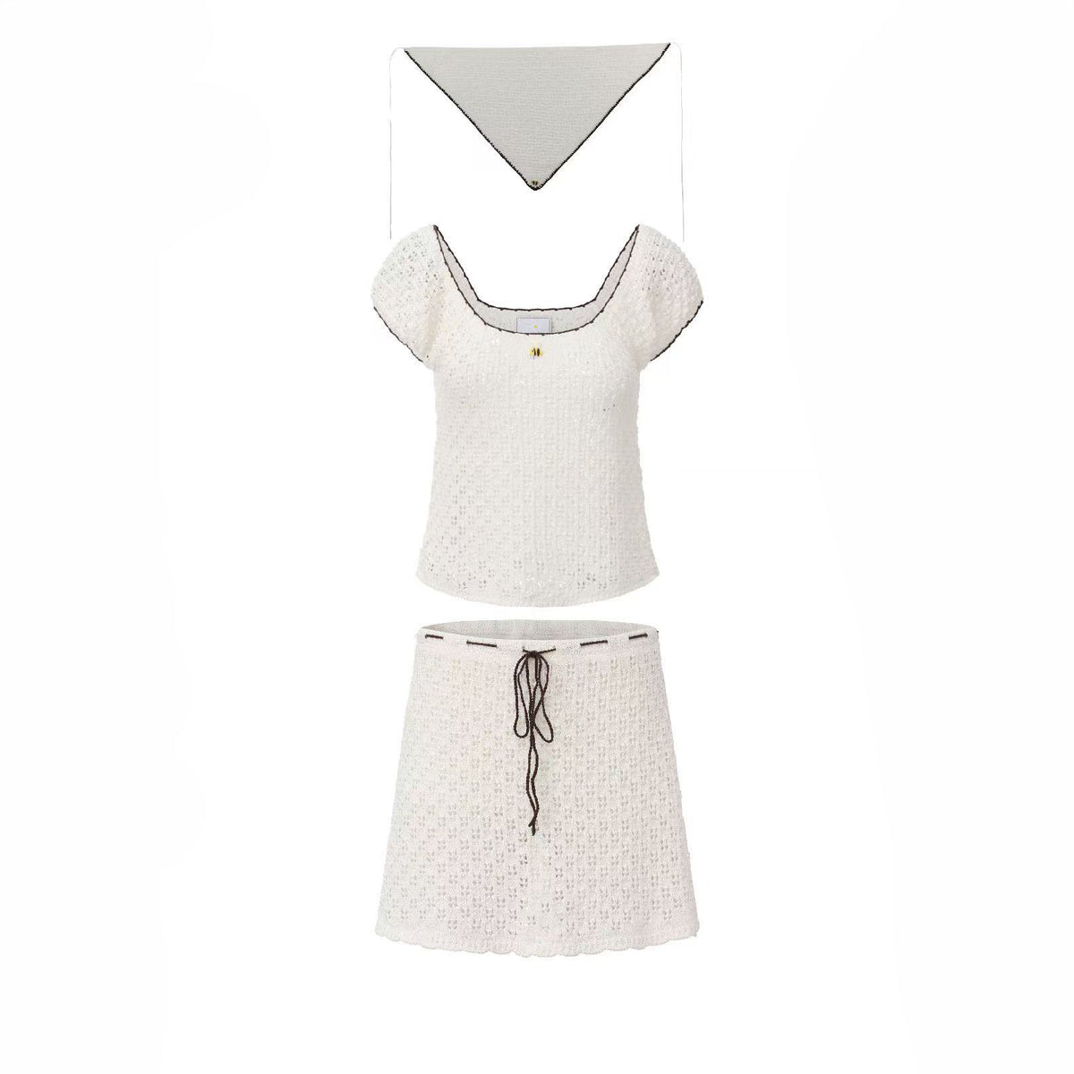 BEIGE BEE KNITTING SET