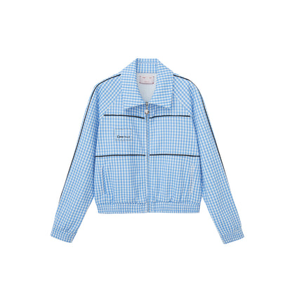 BLUE GINGHAM NEO JACKET