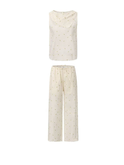 DAISY EMBROIDERY WIND CHIME PANTS SET