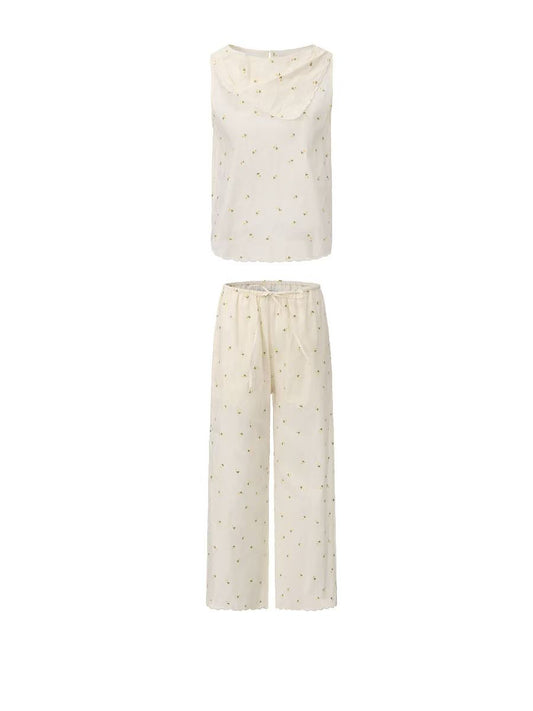 DAISY EMBROIDERY WIND CHIME PANTS SET