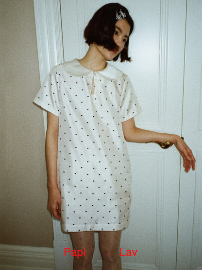 HEART POLKA DOT CRUSH SHIRT DRESS
