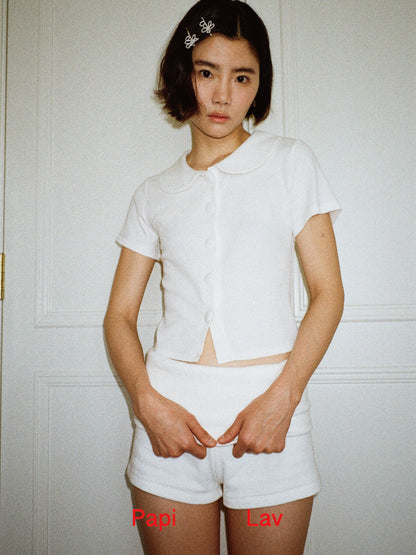 WHITE RIZZ SHORTS