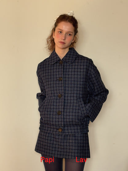 BLUE CHECK WARMY JACKET