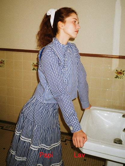 BLUE GINGHAM LOVELY SHIRT