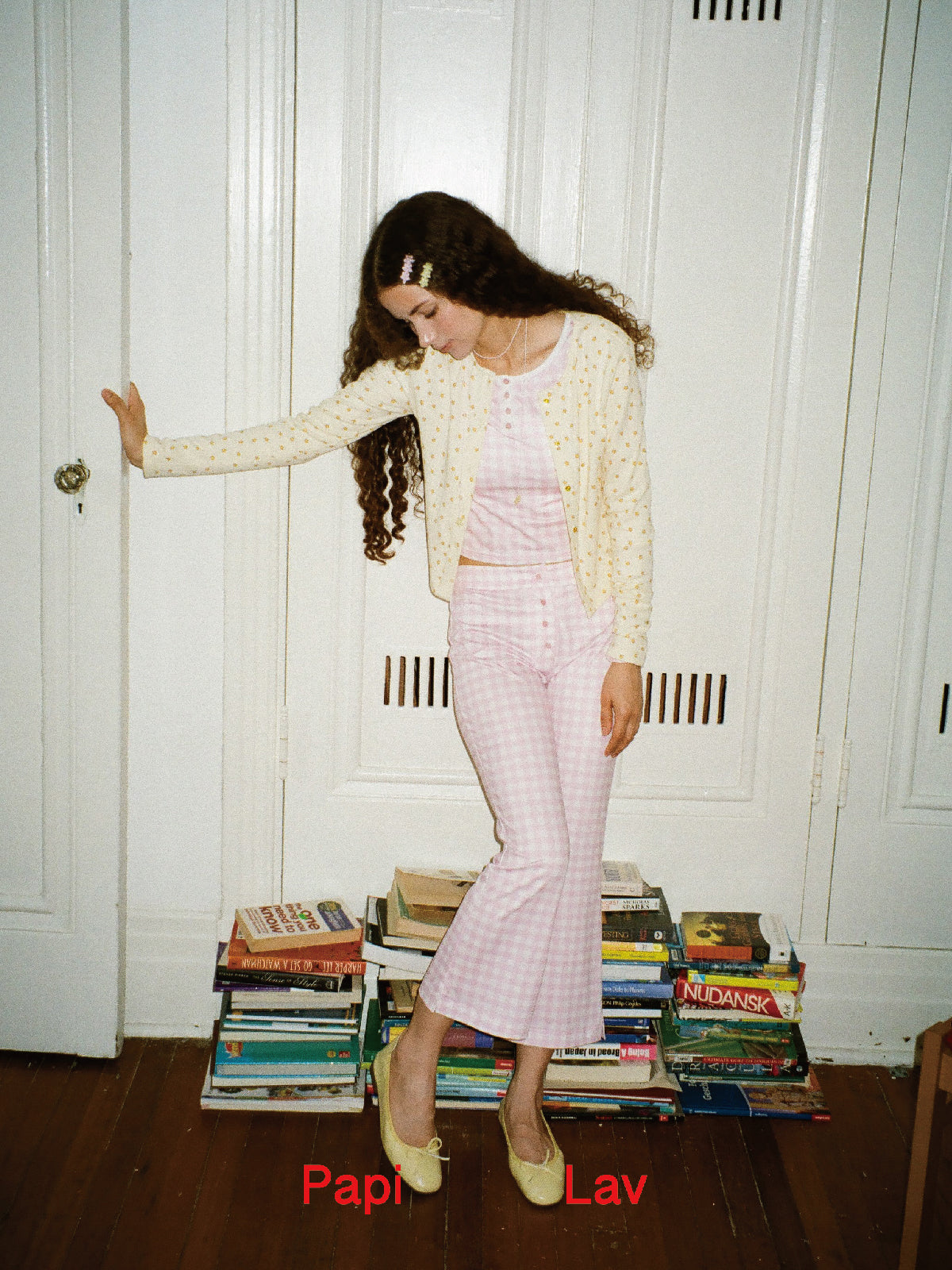 PINK GINGHAM PRINT GABI PANTS