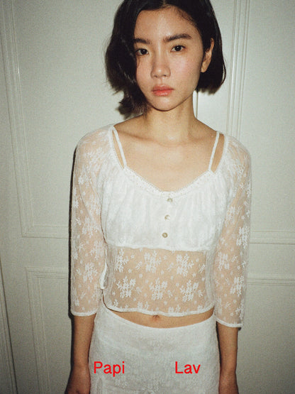 WHITE LACE JESSICA TOP