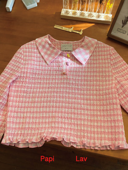 PINK GINGHAM DOROTHY POLO SHIRT